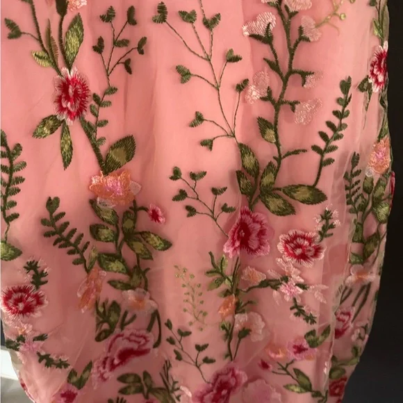 Lulus Blooming For Love Pink Floral Embroidered Midi Dress - Picture 4 of 5